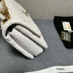 Chanel Women Mini Flap Bag with Top Handle Lambskin-White