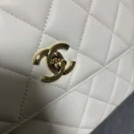 Chanel Women Mini Flap Bag with Top Handle Lambskin-White