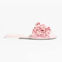 Chanel Women Mules Suede Kidskin Strass-Light Pink G46231