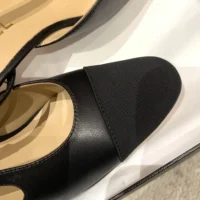 Chanel Women Slingbacks Goatskin Grosgrain-Black G31318 (1)