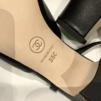 Chanel Women Slingbacks Goatskin Grosgrain-Black G31318 (1)