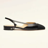 Chanel Women Slingbacks Goatskin Grosgrain-Black G31319