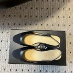 Chanel Damen Slingbacks Ziegenleder Grosgrain-Schwarz G31319