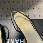 Chanel Damen Slingbacks Ziegenleder Grosgrain-Schwarz G31319