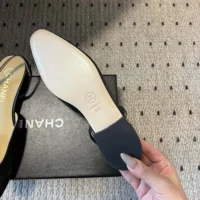 Chanel Women Slingbacks Goatskin Grosgrain-Black G31319 (1)