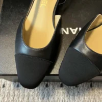 Chanel Women Slingbacks Goatskin Grosgrain-Black G31319 (1)