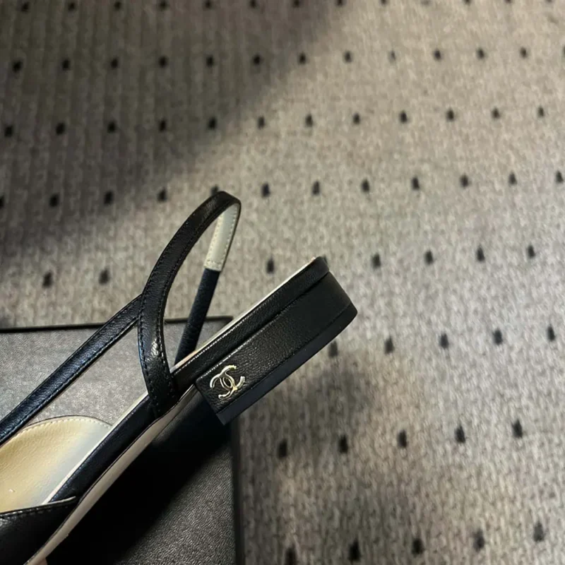 Chanel Women Slingbacks Goatskin Grosgrain-Black G31319