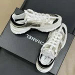 Chanel Women Sneakers Laminated Calfskin Suede Calfskin-Light Gray G46609