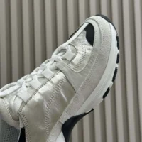 Chanel Women Sneakers Laminated Calfskin Suede Calfskin-Light Gray G46609 (1)
