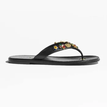 Chanel Women Thongs Lambskin Metal-Black G46304B1971194305