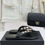 Chanel Women Thongs Lambskin Metal-Black G46304B1971194305