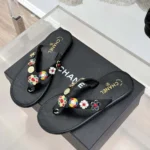 Chanel Women Thongs Lambskin Metal-Black G46304B1971194305