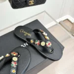 Chanel Women Thongs Lambskin Metal-Black G46304B1971194305