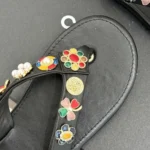 Chanel Women Thongs Lambskin Metal-Black G46304B1971194305