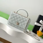 Chanel Women Wallet On Chain Lambskin Imitation Pearls Gold Metal-Light Blue