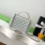 Chanel Women Wallet On Chain Lambskin Imitation Pearls Gold Metal-Light Blue