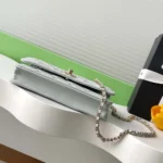 Chanel Women Wallet On Chain Lambskin Imitation Pearls Gold Metal-Light Blue