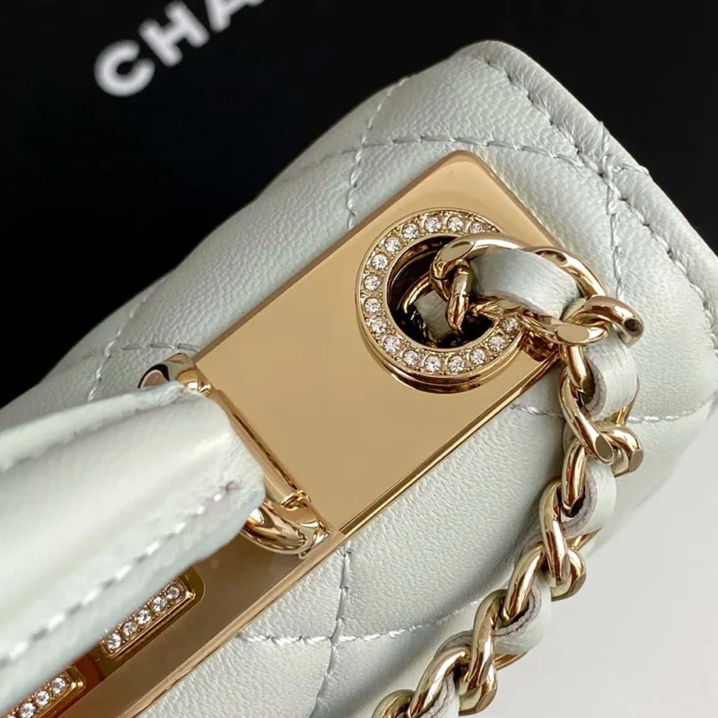 Chanel Women Wallet On Chain Lambskin Imitation Pearls Gold Metal-Light Blue