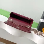 Chanel Women Wallet On Chain Lambskin Imitation Pearls Gold Metal-Maroon