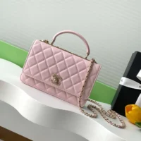 Chanel Women Wallet On Chain Lambskin Imitation Pearls Gold Metal-Pink (1)