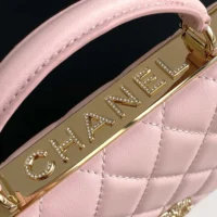 Chanel Women Wallet On Chain Lambskin Imitation Pearls Gold Metal-Pink (1)