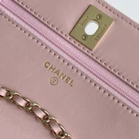 Chanel Women Wallet On Chain Lambskin Imitation Pearls Gold Metal-Pink (1)