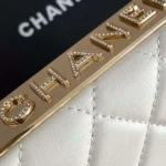 Chanel Women Wallet On Chain Lambskin Imitation Pearls Gold Metal-White