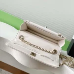 Chanel Women Wallet On Chain Lambskin Imitation Pearls Gold Metal-White