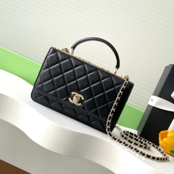 Chanel Women Wallet on Chain Lambskin Strass Gold Tone Metal-Black