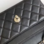 Chanel Women Wallet on Chain Lambskin Strass Gold Tone Metal-Black