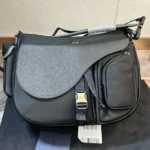 Dior Men Sacai DIOR sacai Saddle Soft Shoulder Bag Logo Buckle