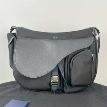 Dior Men Sacai DIOR sacai Saddle Soft Shoulder Bag Logo Buckle