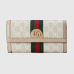 Gucci GG Unisex Ophidia Continental Wallet in GG Supreme Canvas-Beige