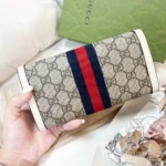 Gucci GG Unisex Ophidia Continental Wallet in GG Supreme Canvas-White