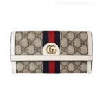 Gucci GG Unisex Ophidia Continental Wallet in GG Supreme Canvas-White