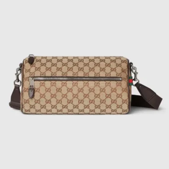 Gucci Unisex GG Canvas Small Cylinder Bag-Dark Brown 834455