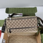 Gucci Unisex GG Canvas Small Cylinder Bag-Dark Brown 834455