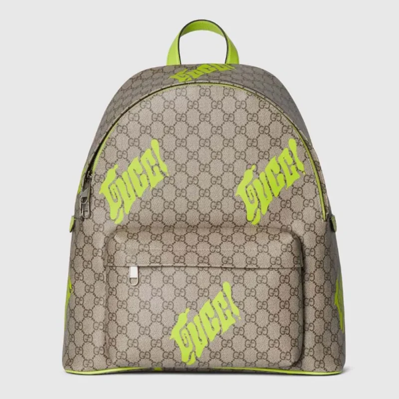 Gucci Unisex Medium Backpack with Print-Dark Green 834466