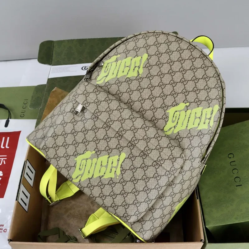 Gucci Unisex Medium Backpack with Print-Dark Green 834466
