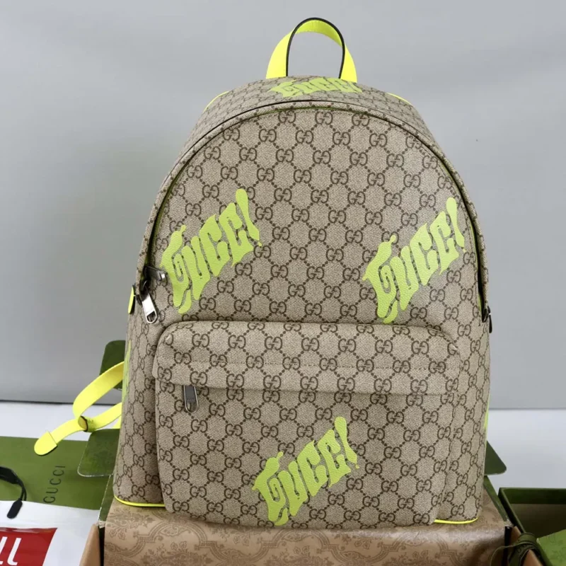 Gucci Unisex Medium Backpack with Print-Dark Green 834466