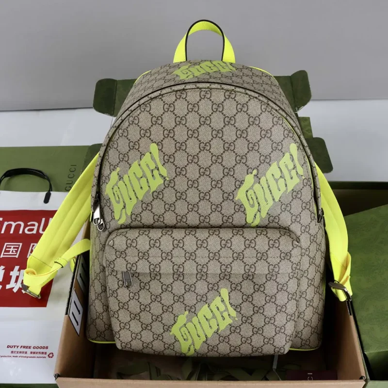Gucci Unisex Medium Backpack with Print-Dark Green 834466
