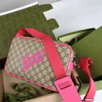 Gucci Unisex Medium Crossbody Bag with Print-Pink 839380 (1)