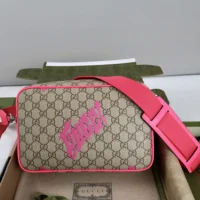Gucci Unisex Medium Crossbody Bag with Print-Pink 839380 (1)