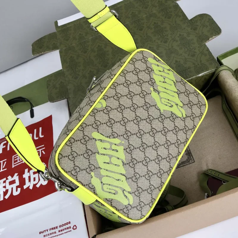 Gucci Unisex Medium Crossbody Bag with Print-Yellow 839380