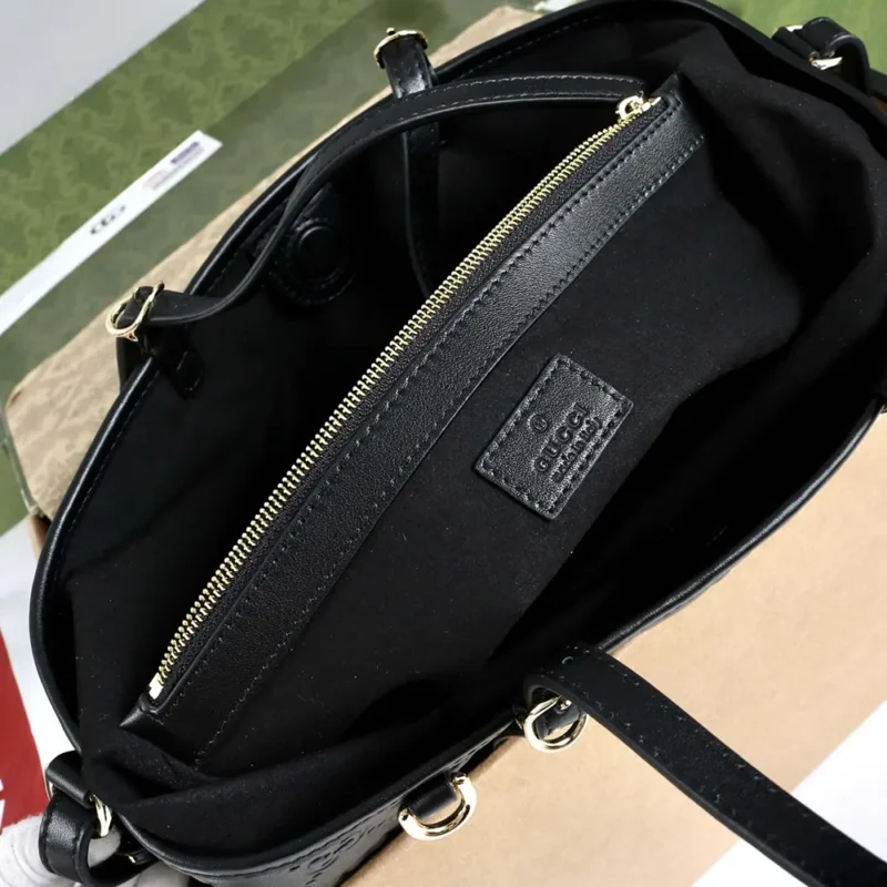 Gucci Women GG Emblem Medium Tote Bag-Black 815214