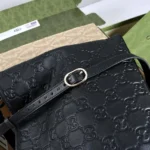 Gucci Women GG Emblem Small Bucket Bag-Black 815118