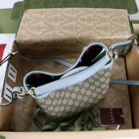 Gucci Women GG Emblem Small Bucket Bag-Light Blue 815118 (1)