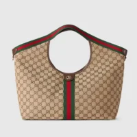Gucci Women Giglio Large Tote Bag-Dark Brown 853971