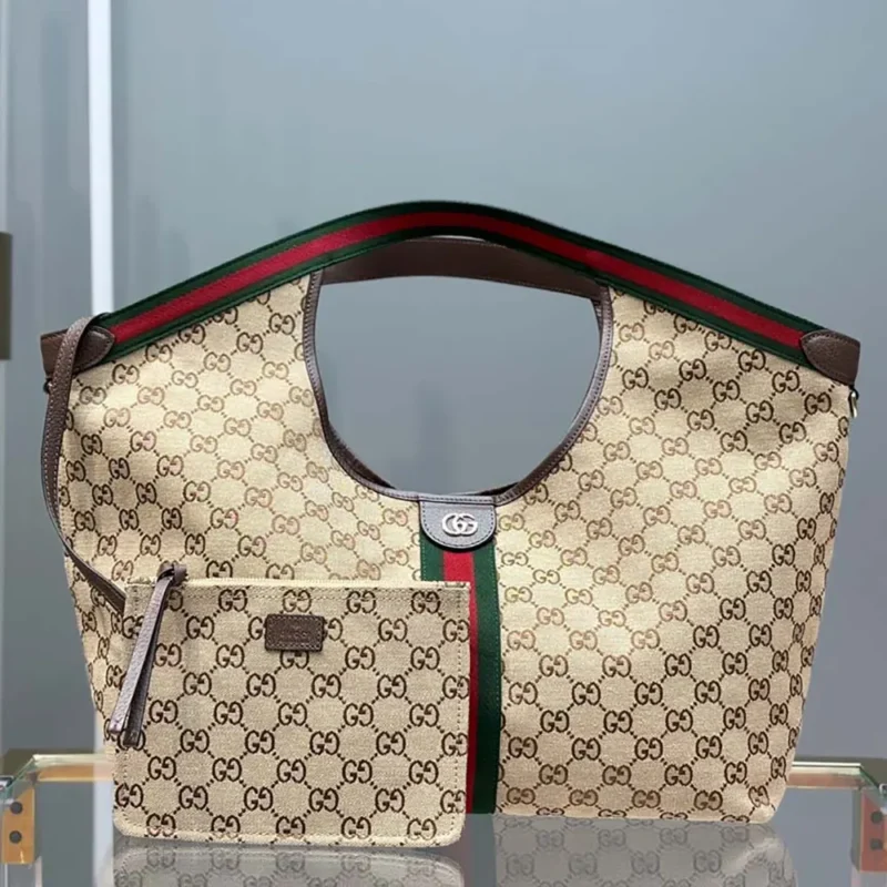 Gucci Women Giglio Large Tote Bag-Dark Brown 853971