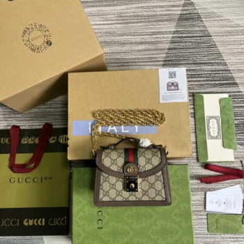 Gucci Women Ophidia Mini Top Handle Bag-Brown 696180